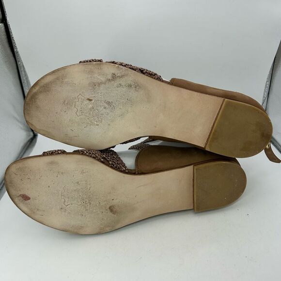 Stuart Weitzman Womans Bounceraf Braided Sandals 7 shoes brown strappy flats - Picture 10 of 14